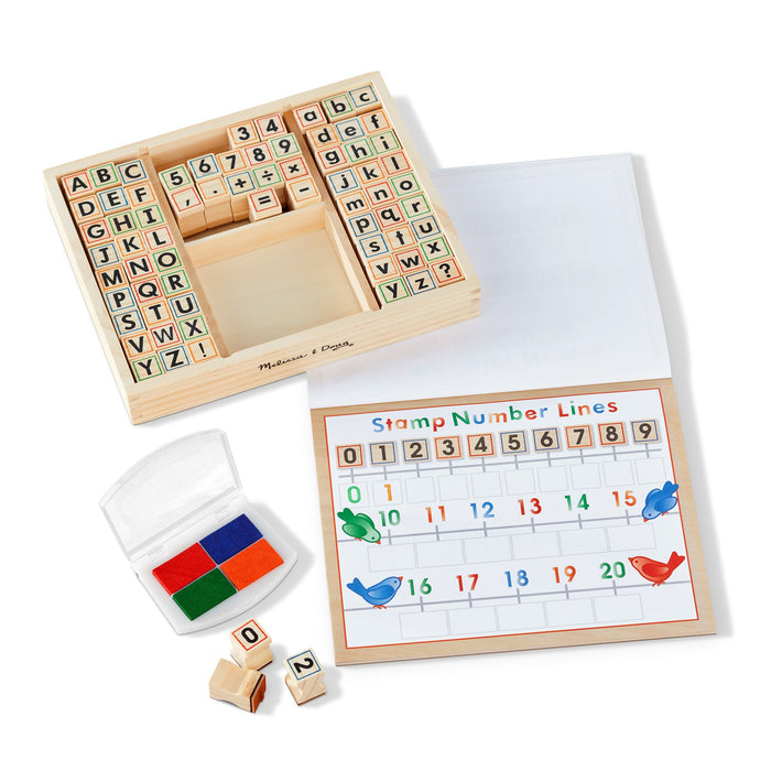 Deluxe Wooden Stamp Set - ABCs 123s E8