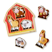 Barnyard Animals Jumbo Knob Puzzle - 3 Pieces E2