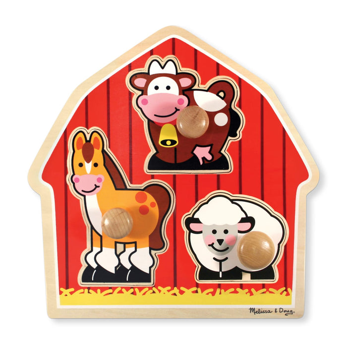Barnyard Animals Jumbo Knob Puzzle - 3 Pieces R4