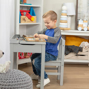 Child's Lift-Top Desk & Chair - Gray D9