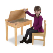 Child's Lift-Top Desk & Chair - Honey B6