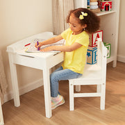 Child's Lift-Top Desk & Chair - White W1