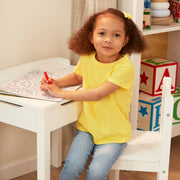 Child's Lift-Top Desk & Chair - White W1