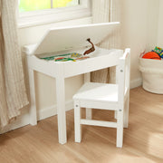 Child's Lift-Top Desk & Chair - White W1