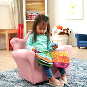Child’s Crown Armchair – Pink Faux Leather N5