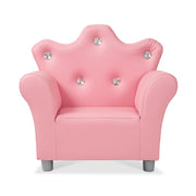 Child’s Crown Armchair – Pink Faux Leather N5