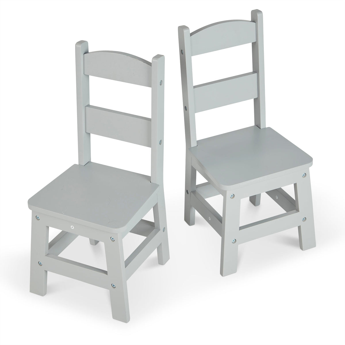 Child’s Wooden Chair Pair – Gray D5