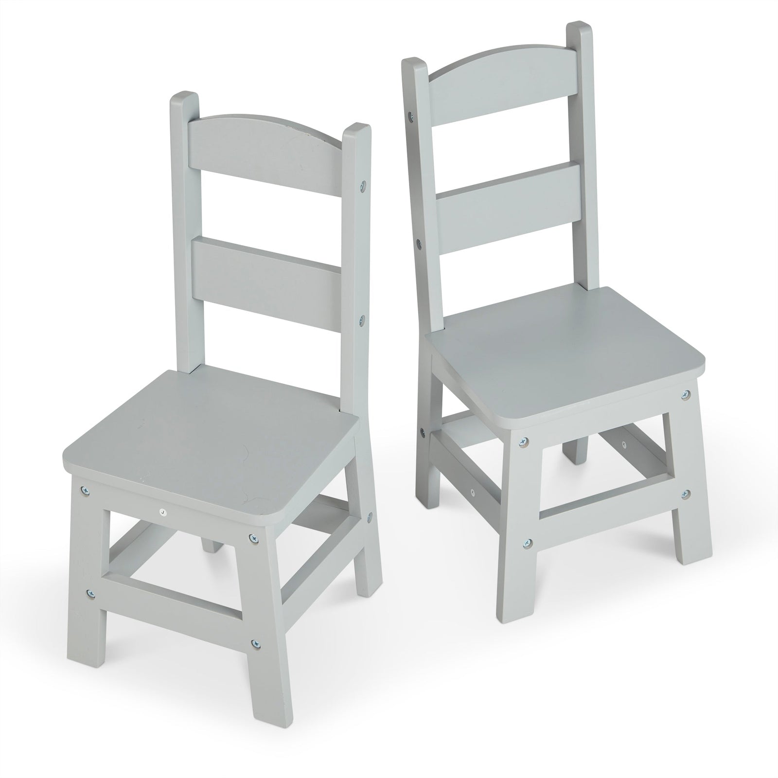 Child’s Wooden Chair Pair – Gray F2