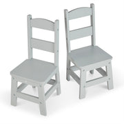 Child’s Wooden Chair Pair – Gray F2