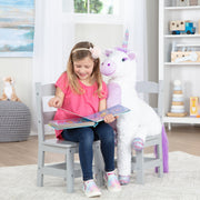 Child’s Wooden Chair Pair – Gray F2