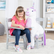 Child’s Wooden Chair Pair – Gray F2