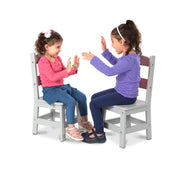 Child’s Wooden Chair Pair – Gray F2