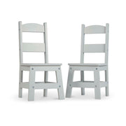 Child’s Wooden Chair Pair – Gray F2