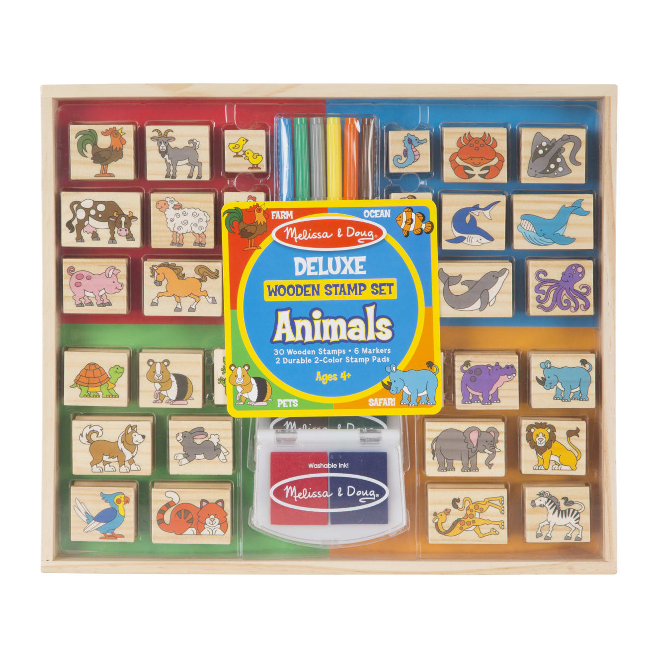 Deluxe Wooden Stamp Set - Animals B8