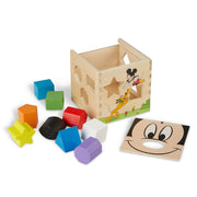 Disney Mickey Mouse & Friends Wooden Shape Sorting Cube Y4