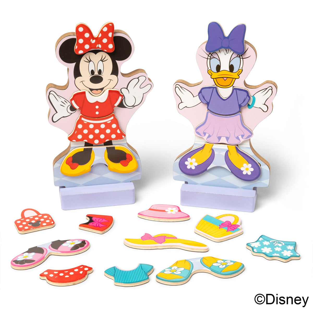 Disney Minnie & Daisy Deluxe Wooden Magnetic Dress-Up A5