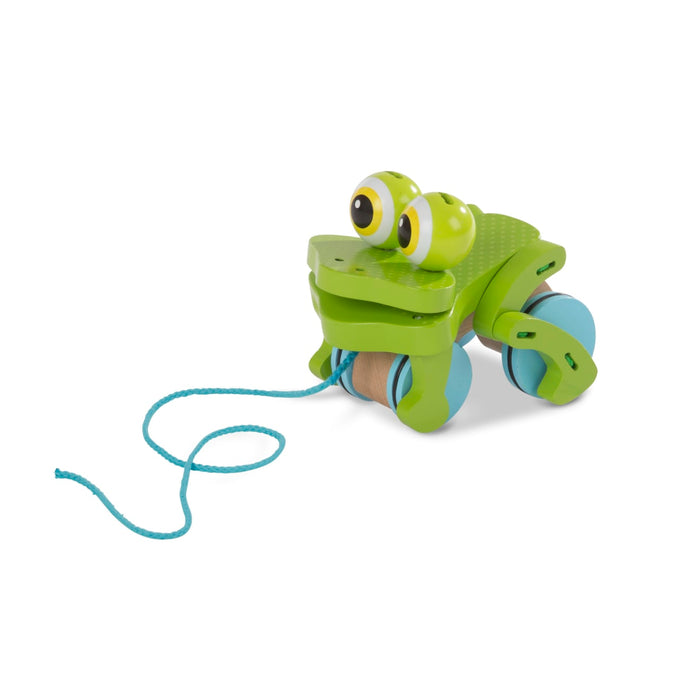 First Play Frolicking Frog Wooden Pull Toy N4