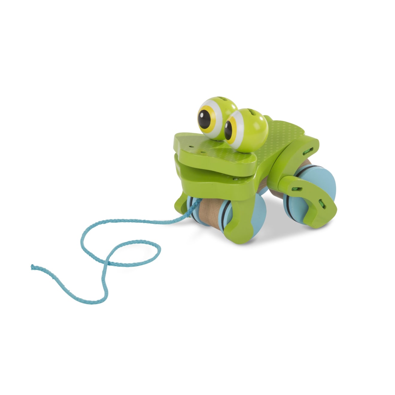First Play Frolicking Frog Wooden Pull Toy W6
