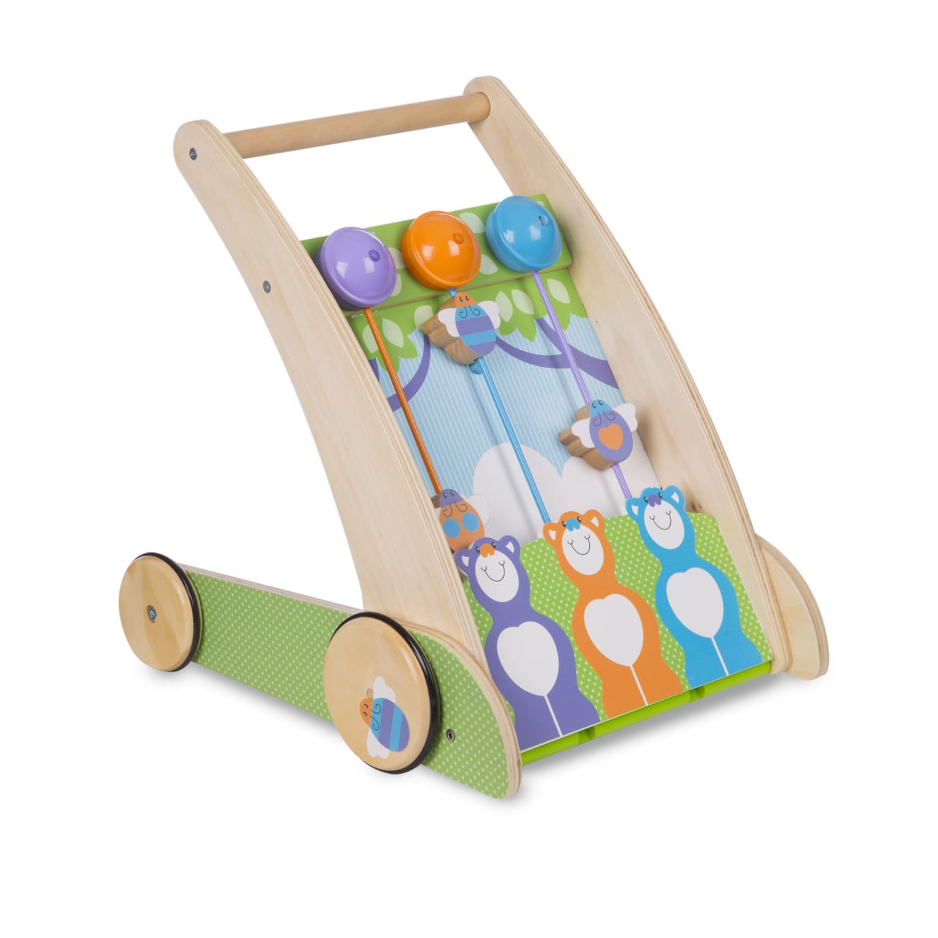 First Play Wooden Ring and Ding Forest Friends Push Toy W7