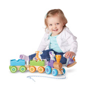 First Play Wooden Rocking Farm Animals Pull Train C9