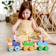 First Play Wooden Rocking Farm Animals Pull Train I0
