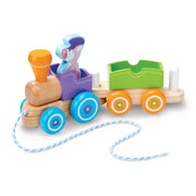 First Play Wooden Rocking Farm Animals Pull Train I0