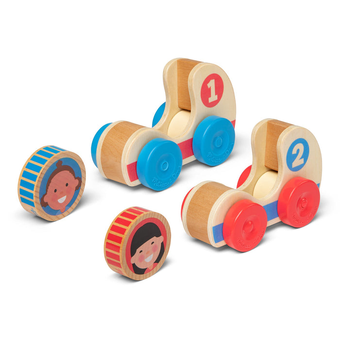 GO Tots Wooden Race Cars X2