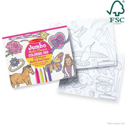 Jumbo 50-Page Kids' Coloring Pad - Horses, Hearts, Flowers, and More F6