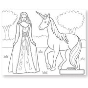 Jumbo 50-Page Kids' Coloring Pad - Horses, Hearts, Flowers, and More F6