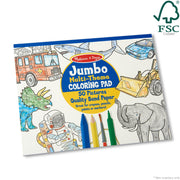 Jumbo 50-Page Kids' Coloring Pad - Space, Sharks, Sports, and More S5