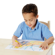 Jumbo 50-Page Kids' Coloring Pad - Space, Sharks, Sports, and More S5