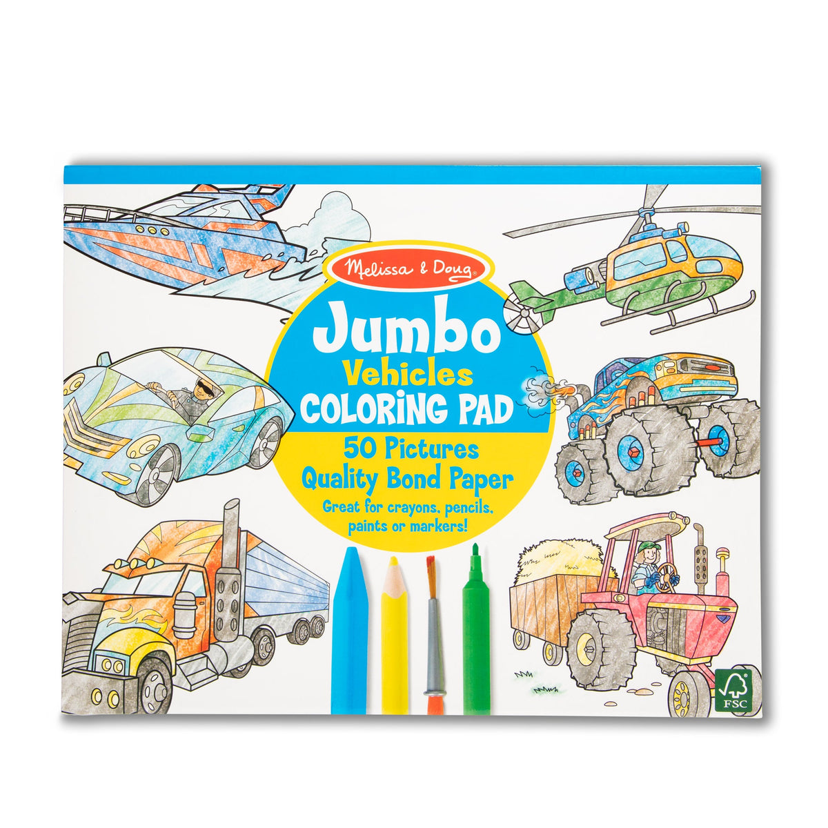 Jumbo Coloring Pad - Vehicles Y6