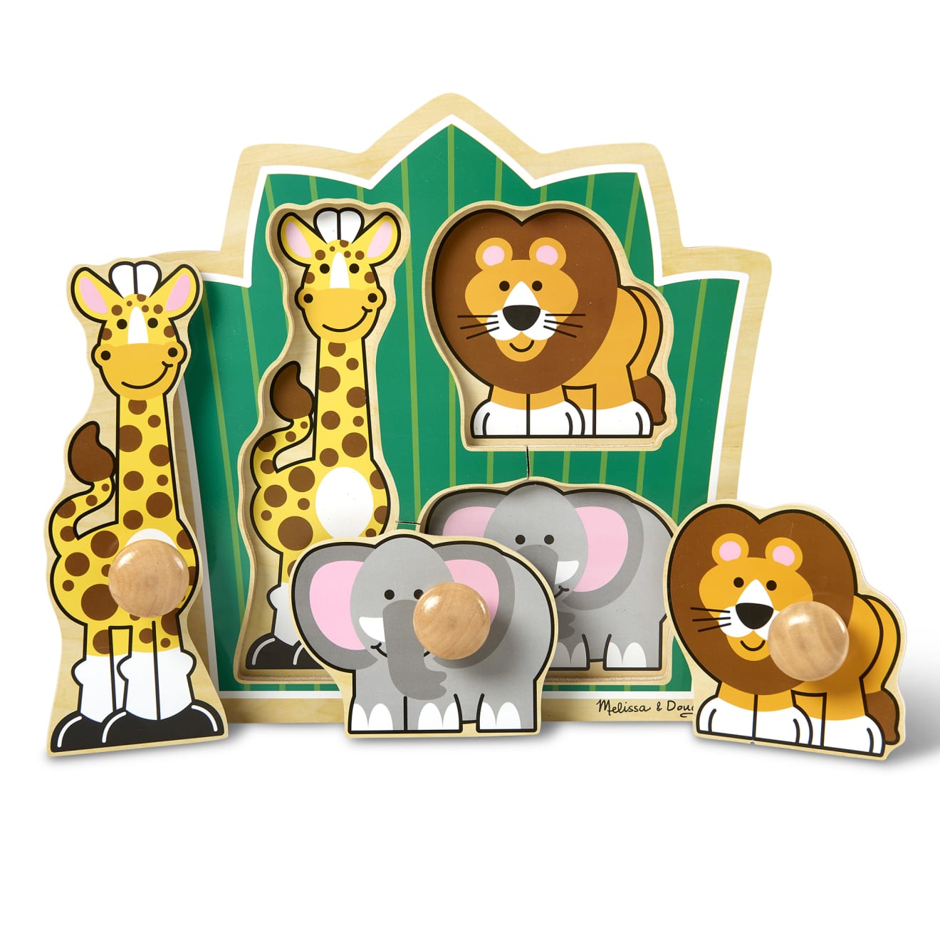 Jungle Friends Jumbo Knob Puzzle - 3 Pieces W4