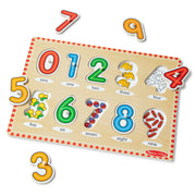 Lift & See Numbers Peg Puzzle - 10 Pieces M8