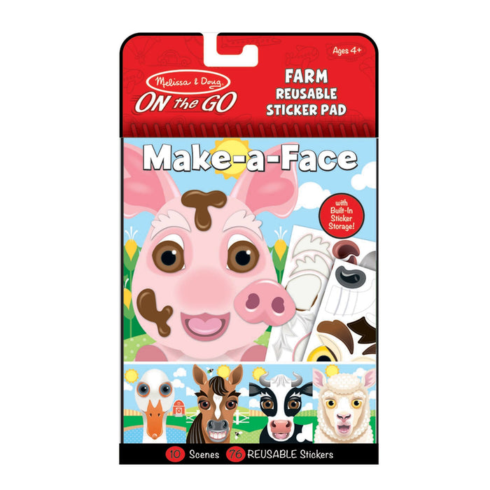 Make-a-Face – Farm Reusable Sticker Pad – On the Go Travel Activity A1