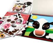 Make-a-Face – Farm Reusable Sticker Pad – On the Go Travel Activity M0