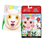 Make-A-Face Reusable Sticker Pad 3-Pack: Safari, Farm, Pets L9