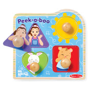 Ms. Rachel™ Wooden Peek-a-Boo Jumbo Peg Puzzle – 4 Pieces K7