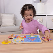 Ms. Rachel™ Wooden Peek-a-Boo Jumbo Peg Puzzle – 4 Pieces K7
