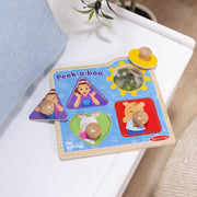 Ms. Rachel™ Wooden Peek-a-Boo Jumbo Peg Puzzle – 4 Pieces K7