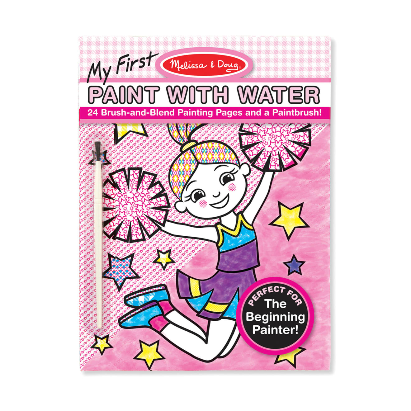 My First Paint With Water Kids' Art Pad With Paintbrush - Cheerleaders, Flowers, Fairies, and More H7