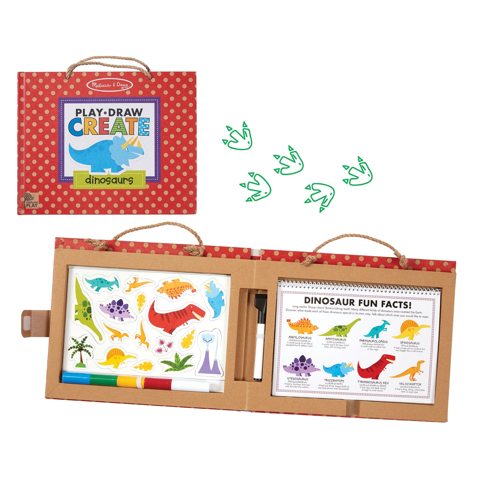 Natural Play: Play, Draw, Create Reusable Drawing & Magnet Kit – Dinosaurs G6
