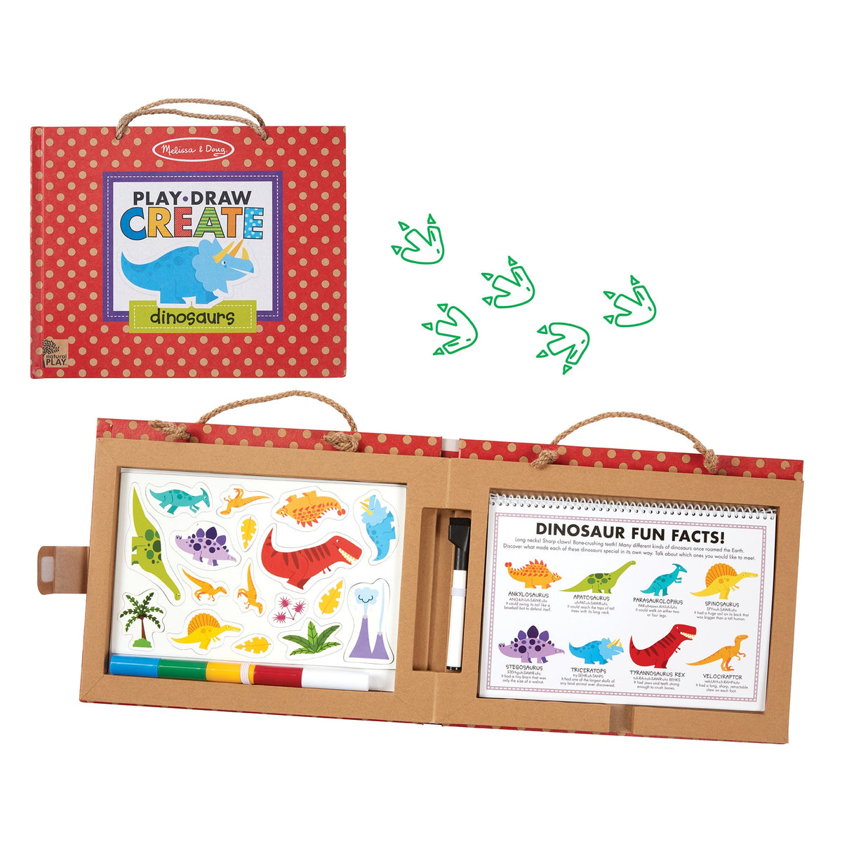 Natural Play: Play, Draw, Create Reusable Drawing & Magnet Kit – Dinosaurs T9
