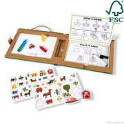 Natural Play: Play, Draw, Create Reusable Drawing & Magnet Kit – Farm T0