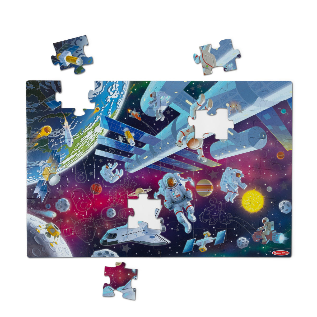 Outer Space Glow-in-the-Dark Floor Puzzle – 48 Pieces M9