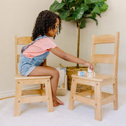 Pair of Solid Wood Chairs 2-Piece Set L0