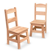 Pair of Solid Wood Chairs 2-Piece Set L0