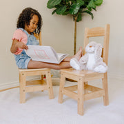 Pair of Solid Wood Chairs 2-Piece Set L0