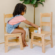 Pair of Solid Wood Chairs 2-Piece Set L0