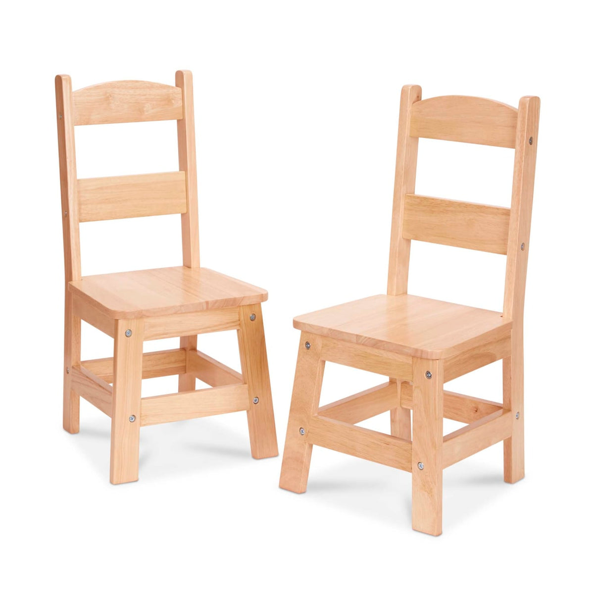 Pair of Solid Wood Chairs 2-Piece Set W2